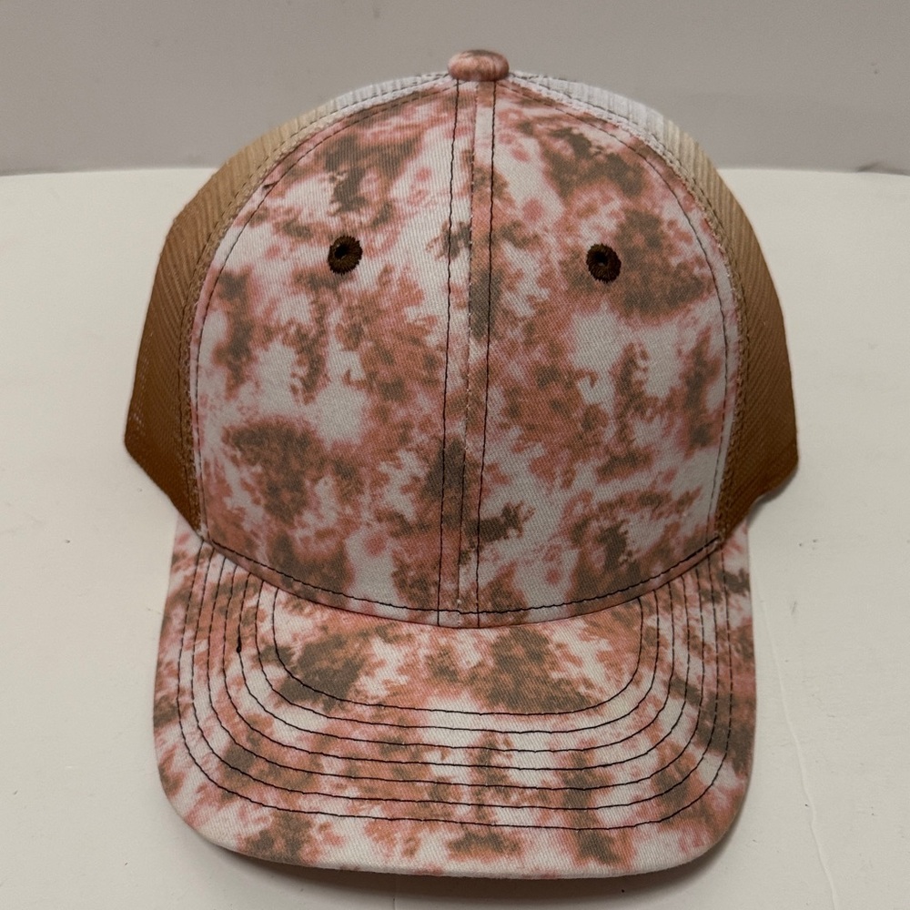 Pink & Brown Tie-Dye Trucker Hat